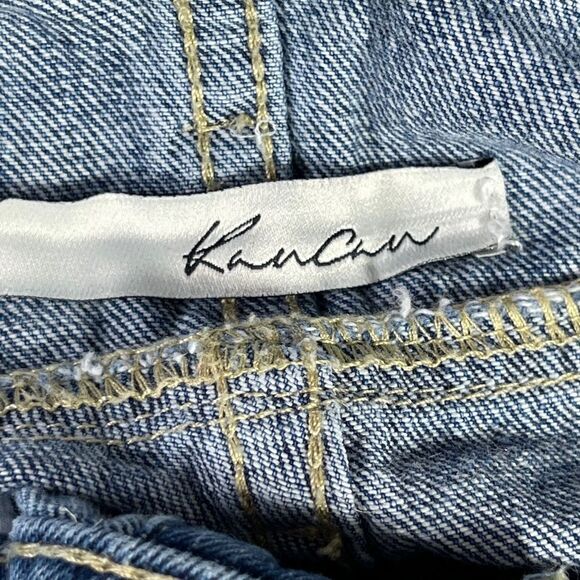 KanCan Distressed Overall Shorts Sz M - Picture 4 of 9
